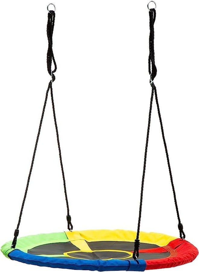 FEELING MALL Tree Swing, Large Rope Swing with Children Swing Platform Bonus Carabiner for Hanging Rope Outdoor Flying Saucer (Rainbow, 40" Inch) - Image 3